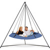 Ink Blue & Black Hangout Pod Circular Family Hammock Bed and Stand Set - Outdoor Decor - 2