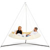 Cream & White Hangout Pod Circular Family Hammock Bed and Stand Set - Outdoor Decor - 2