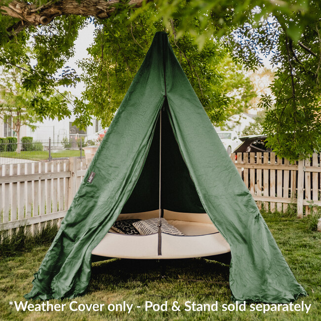 Green Waterproof Weather Cover for Hangout Pod Stand - Outdoor Decor - 2