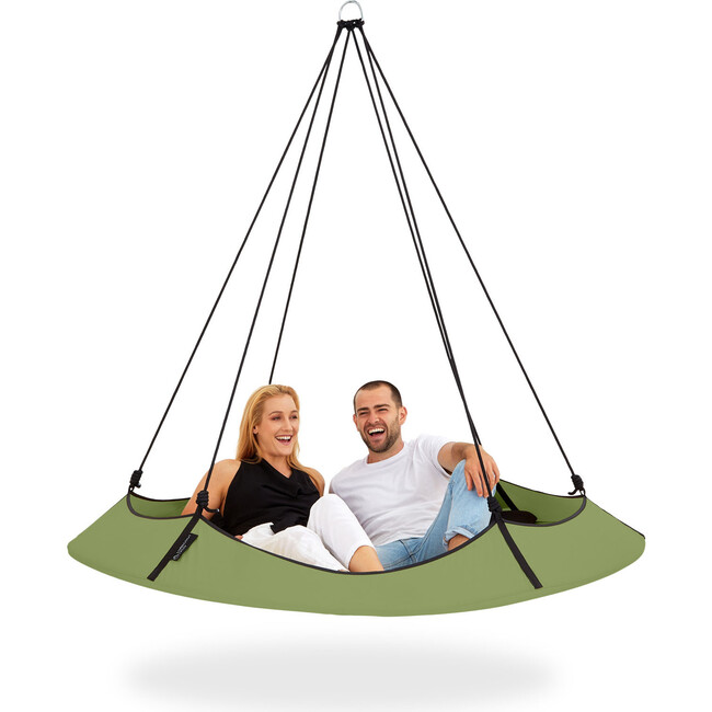 Sage Green Hangout Pod 6ft Circular Family Hammock Bed - Outdoor Decor - 2