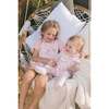 Organic Cotton Two-Piece Short Pajama Set, Small Pink Flowers On Pale Pink Background - Pajamas - 4
