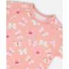 Organic Cotton Short Sleeve Top And Pant Pajama Set, Pink And Blue Butterflies On Old Pink - Pajamas - 2