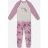 Unicorns Print Organic Cotton 2-Piece Pajama Set, Mauve - Pajamas - 1 - thumbnail