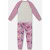 Unicorns Print Organic Cotton 2-Piece Pajama Set, Mauve - Pajamas - 2
