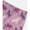 Unicorns Print Organic Cotton 2-Piece Pajama Set, Mauve - Pajamas - 4