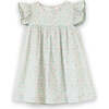 Girls Hannah Dress with Flutter Sleeves, Pastel Green and Peach - Dresses - 1 - thumbnail