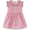 Girls Ana Dress with Ruffles, Red and Blue Floral - Dresses - 1 - thumbnail