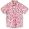 Boys Collar Shirt, Red and Blue Floral - Polo Shirts - 1 - thumbnail