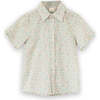 Boys Collar Shirt, Pastel Green and Peach - Polo Shirts - 1 - thumbnail