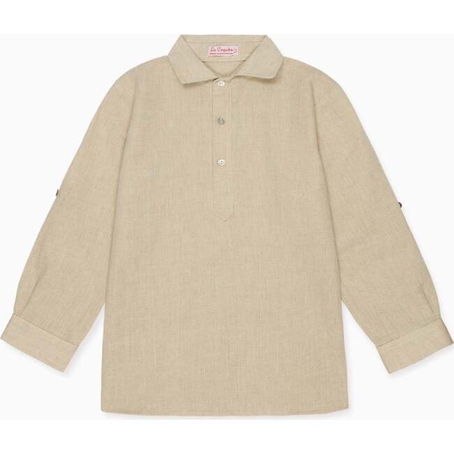 Oatmeal Miguel Cotton Long Sleeve Boy Shirt - Shirts - 1