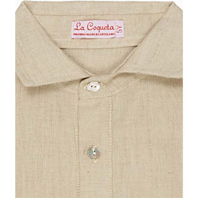 Oatmeal Miguel Cotton Long Sleeve Boy Shirt - Shirts - 2