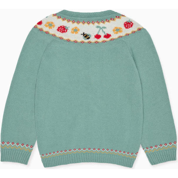 Sage Green Verano Cotton Girl Cardigan - Cardigans - 4