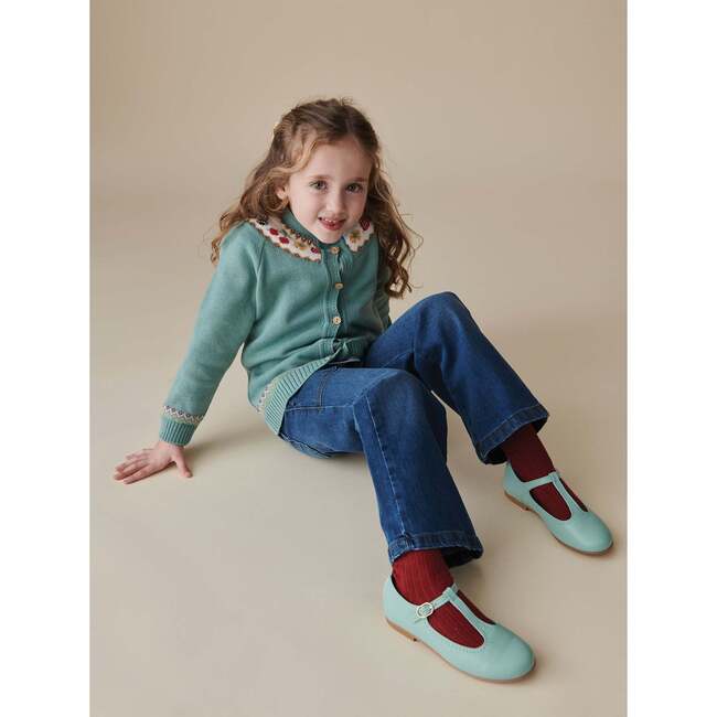 Sage Green Verano Cotton Girl Cardigan - Cardigans - 5