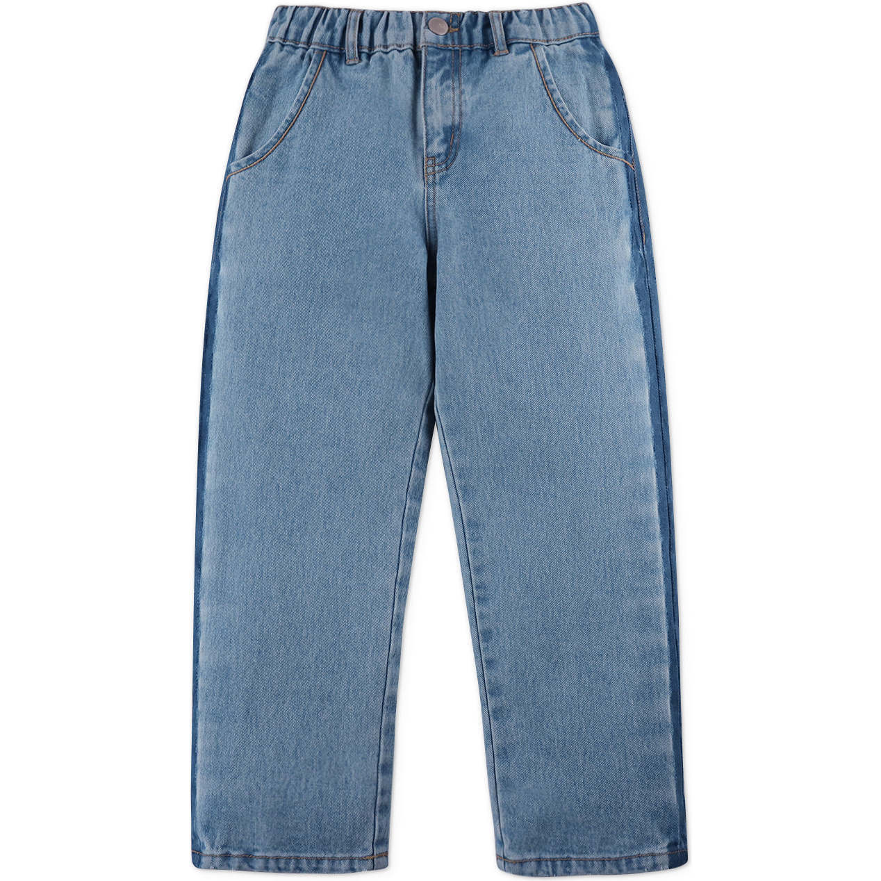 Umberto Pants With Side Blocking, Blue - Pants - 1