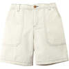 Santino Bermuda Shorts With Contrast Stitching, Offwhite - Shorts - 1 - thumbnail