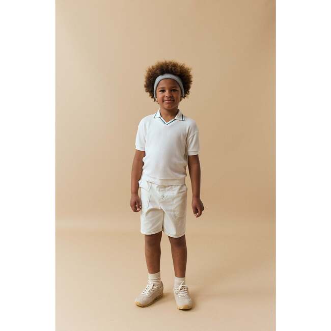 Santino Bermuda Shorts With Contrast Stitching, Offwhite - Shorts - 2