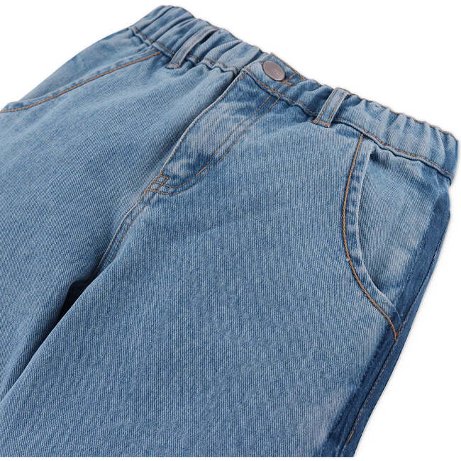 Umberto Pants With Side Blocking, Blue - Pants - 3