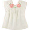 Persephone Dress With Floral Embroidery, Offwhite - Dresses - 1 - thumbnail