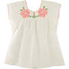 Persephone Dress With Floral Embroidery, Offwhite - Dresses - 2