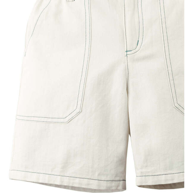 Santino Bermuda Shorts With Contrast Stitching, Offwhite - Shorts - 5