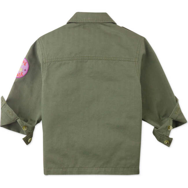 Riley Overshirt Jacket With Emroidered Badges, Green - Jackets - 6