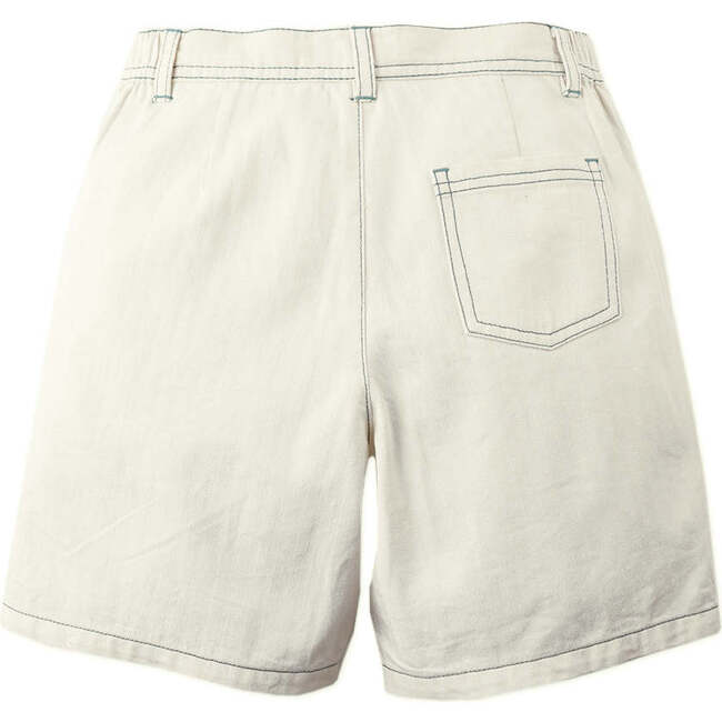 Santino Bermuda Shorts With Contrast Stitching, Offwhite - Shorts - 6