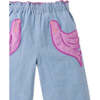Mini Esme Denim Pants With Bird Patch Pocket, Blue - Pants - 3
