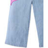 Mini Esme Denim Pants With Bird Patch Pocket, Blue - Pants - 4