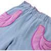 Mini Esme Denim Pants With Bird Patch Pocket, Blue - Pants - 5