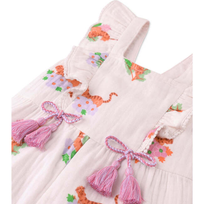 Mini Ivana Jumpsuit In Tiger Print, White - Rompers - 5