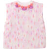 Katya Printed Top With Pom-Pom & Tassels On Neckline, Multicolor - T-Shirts - 1 - thumbnail