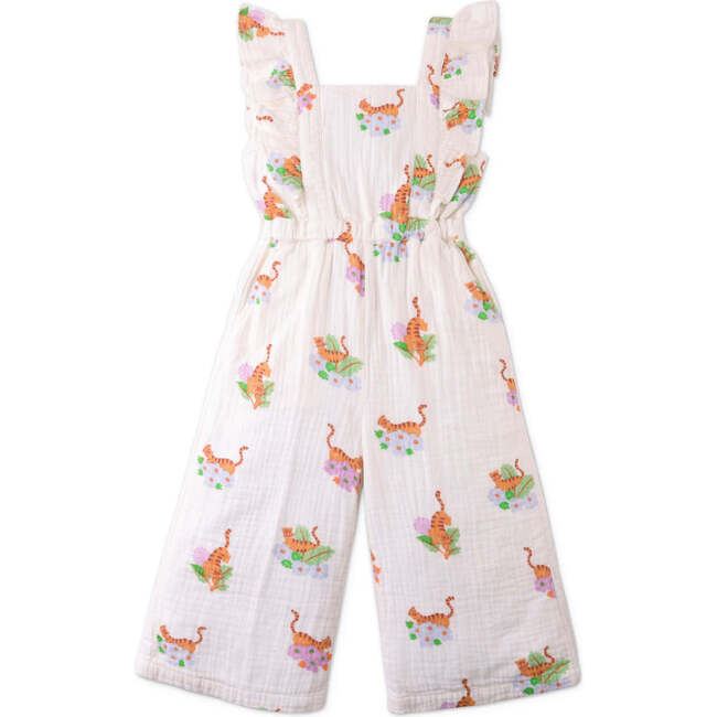 Ivana Jumpsuit In Tiger Print, White