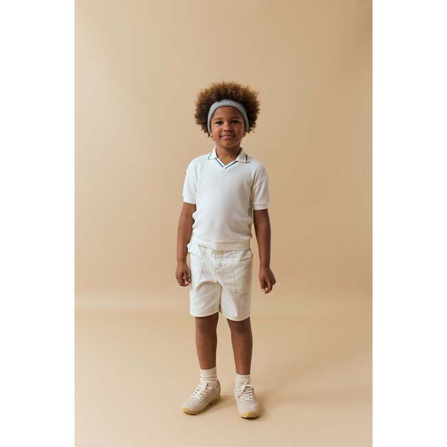 Nico Waffle Polo Shirt, White