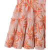 Lucinda Waisted Tiered Dress In Fire Floral Print, Orange - Dresses - 5
