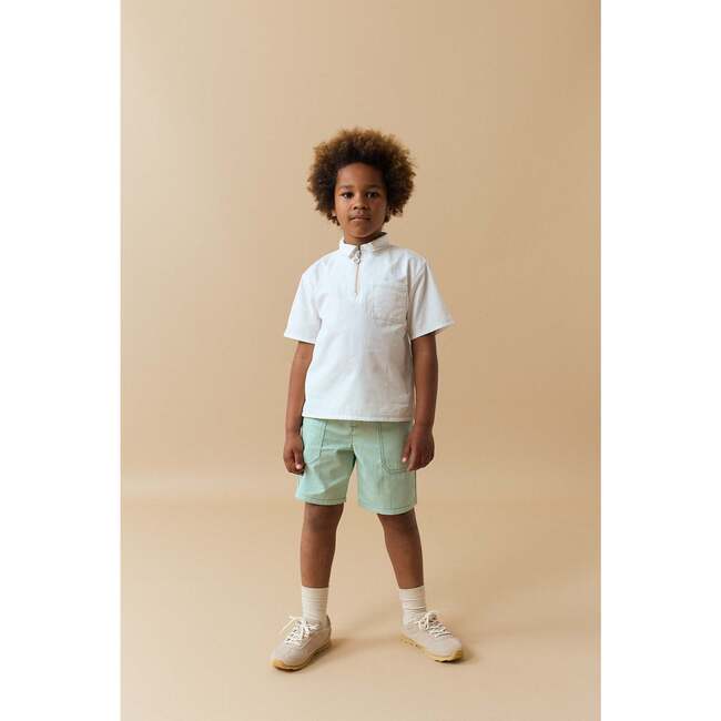 Gino Bermuda Shorts With Contrast Stitching, Green - Shorts - 2