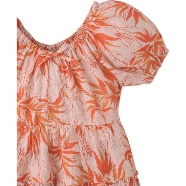 Lucinda Waisted Tiered Dress In Fire Floral Print, Orange - Dresses - 6