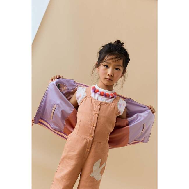Leighton Varsity Jacket With Flower Embroidery , Multicolor - Jackets - 4