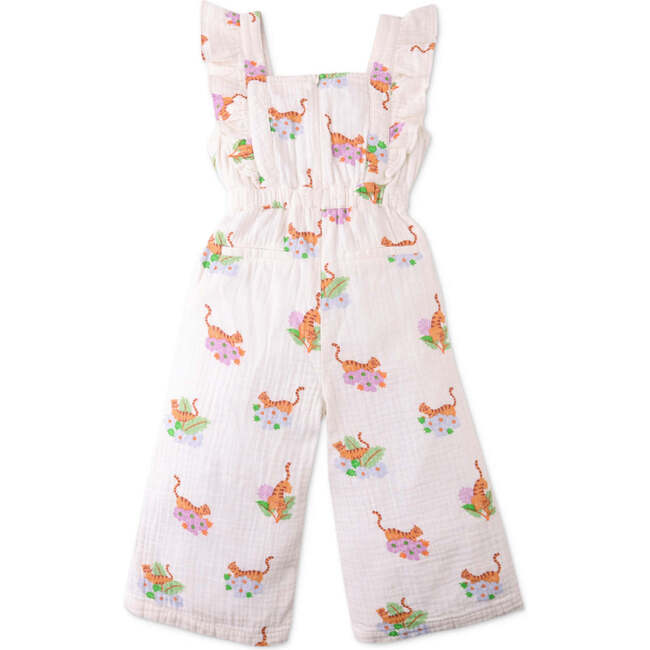 Ivana Jumpsuit In Tiger Print, White - Jumpsuits - 5