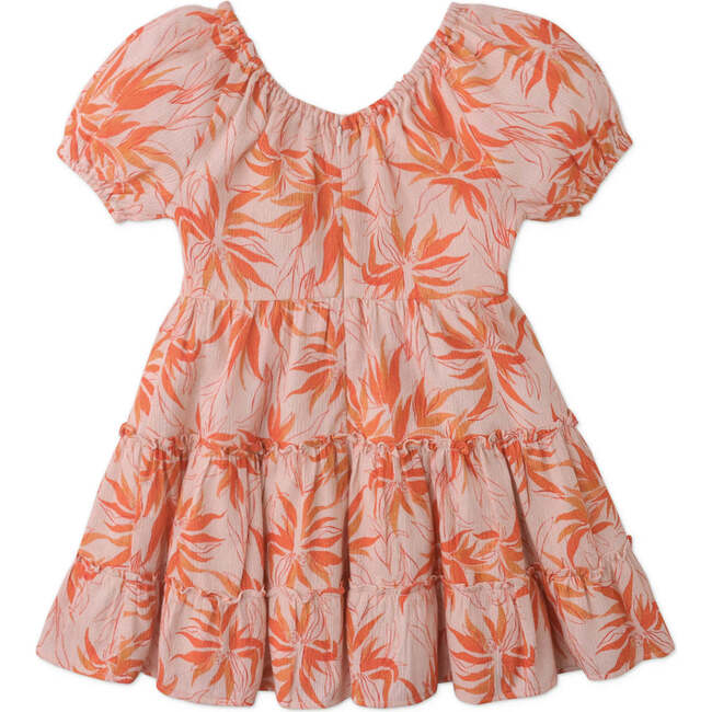 Lucinda Waisted Tiered Dress In Fire Floral Print, Orange - Dresses - 7