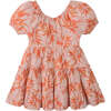 Lucinda Waisted Tiered Dress In Fire Floral Print, Orange - Dresses - 7
