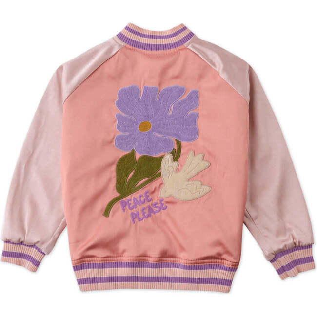Leighton Varsity Jacket With Flower Embroidery , Multicolor - Jackets - 5