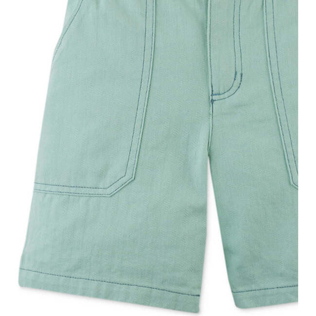 Gino Bermuda Shorts With Contrast Stitching, Green - Shorts - 4