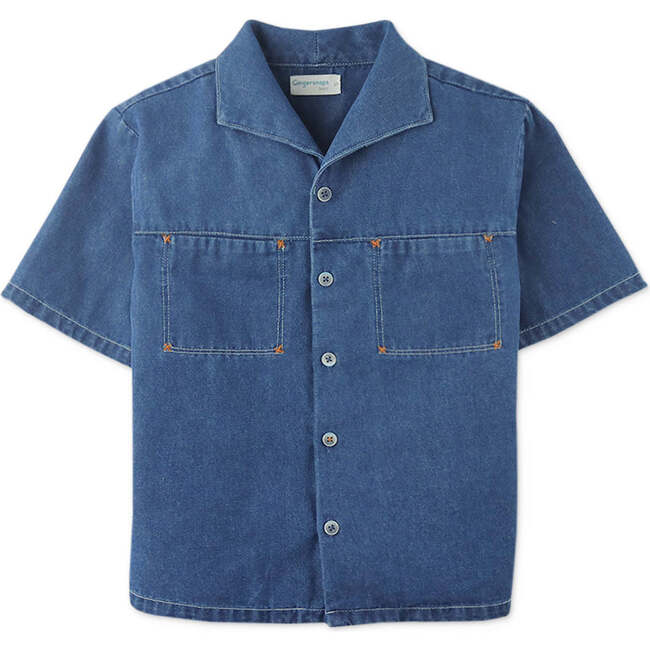 Gian Button-Down With Lido Collar, Blue