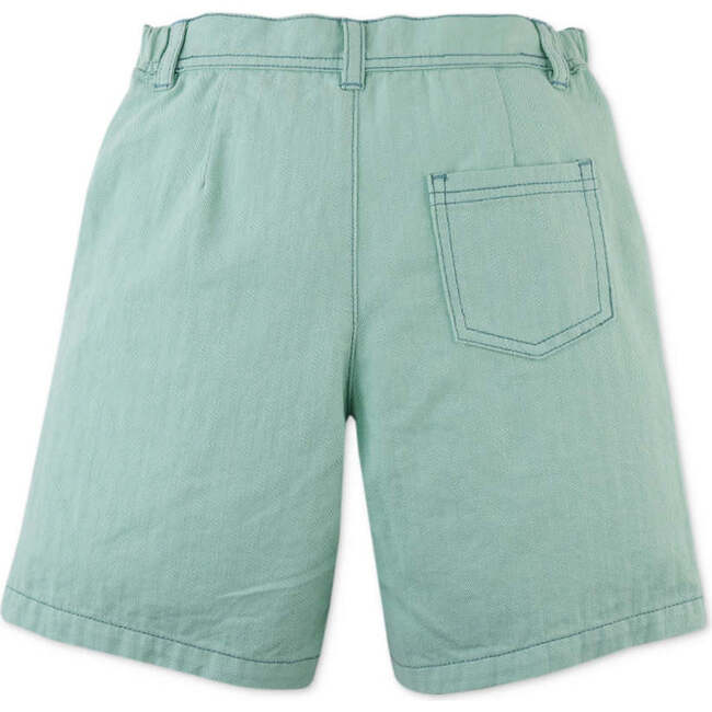 Gino Bermuda Shorts With Contrast Stitching, Green - Shorts - 6