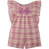 Evie Checkered Jumpsuit With Butterfly Sleeves, Multicolor - Jumpsuits - 1 - thumbnail