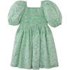 Emilia Dress With Puff Sleeves In Floral Print, Green - Dresses - 1 - thumbnail