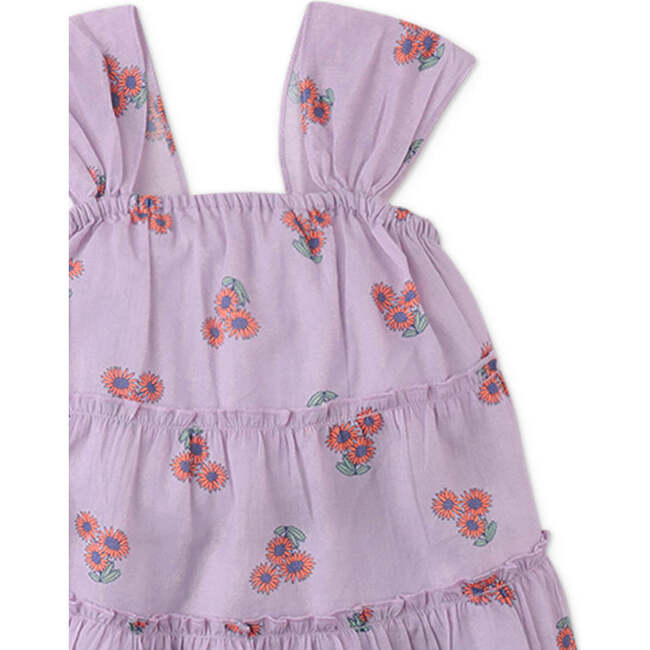 Erin Tiered Dress In Daisy Print, Purple - Dresses - 3