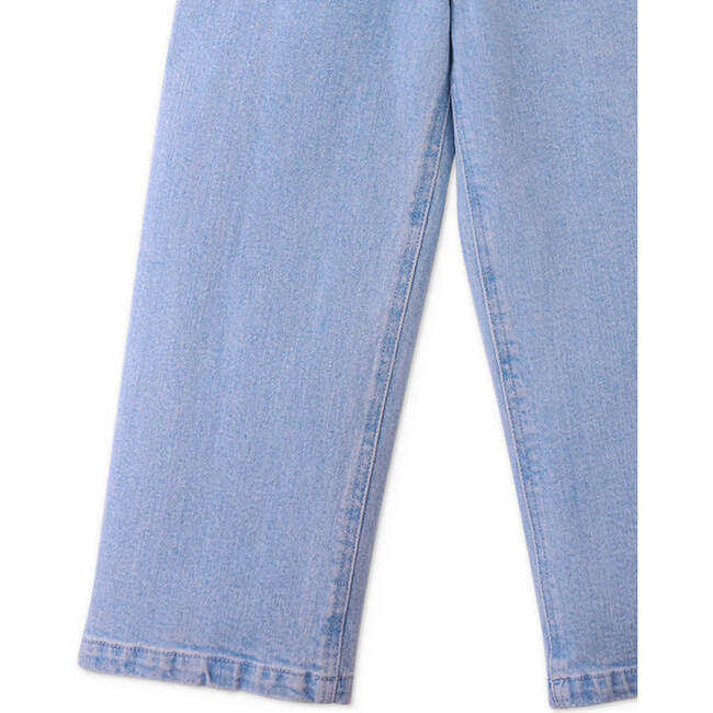 Esme Denim Pants With Bird Patch Pocket, Blue - Pants - 4
