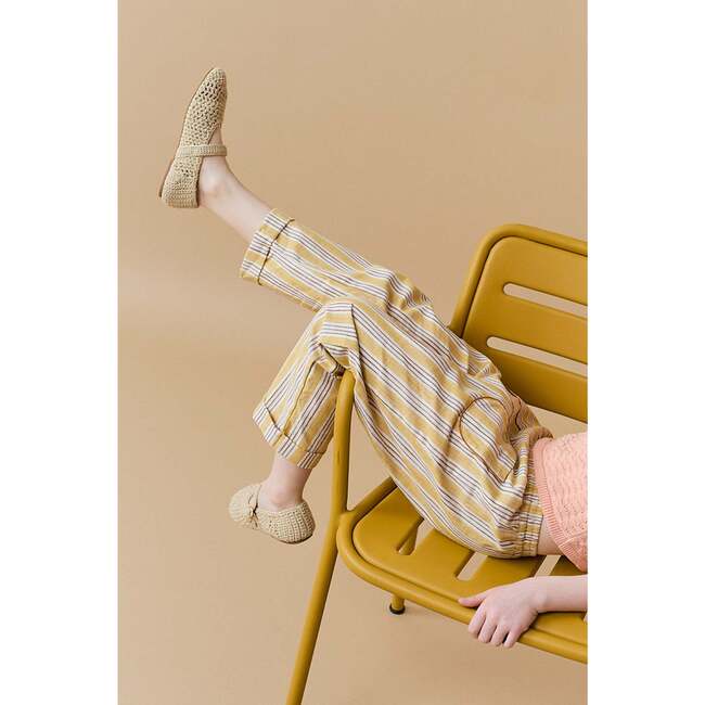 Faye Stripey Pull-On Pants, Yellow - Pants - 4