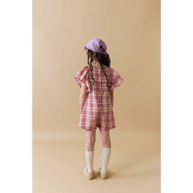 Evie Checkered Jumpsuit With Butterfly Sleeves, Multicolor - Jumpsuits - 4